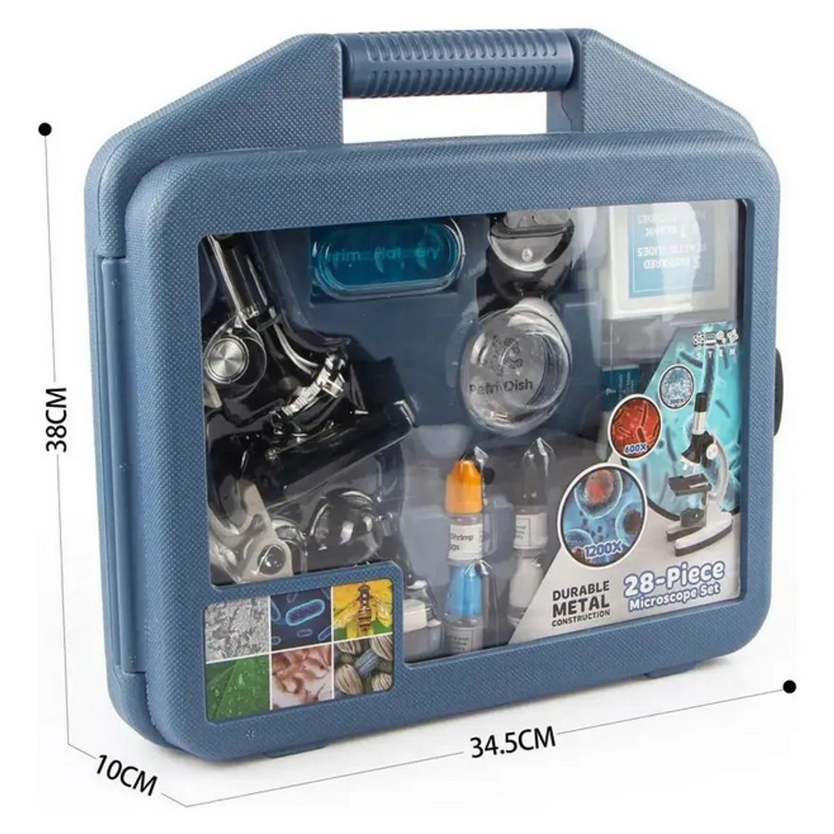 GENERICO - Set Juego Microscopio + Kit De Accesorios 1200x Maletin Plastico