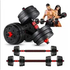 GENERICO - Kit Pesas Juego Mancuernas Ejercicios Barras Gym 20 Kg