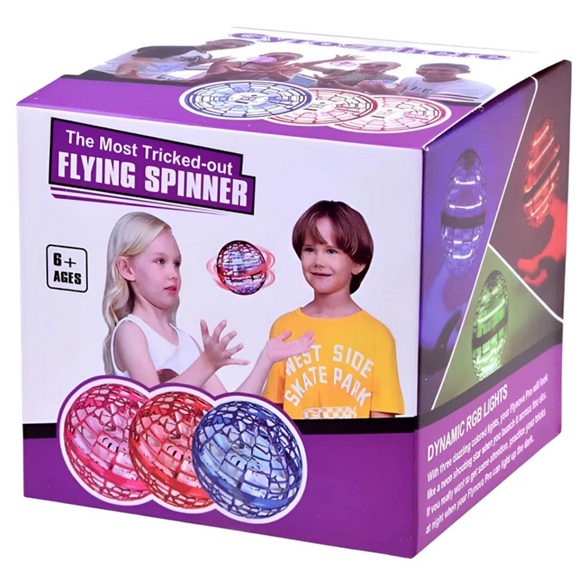 GENERICO - Pelota Spinner De Bola Voladora Con Luz Led Multicolores Recargable