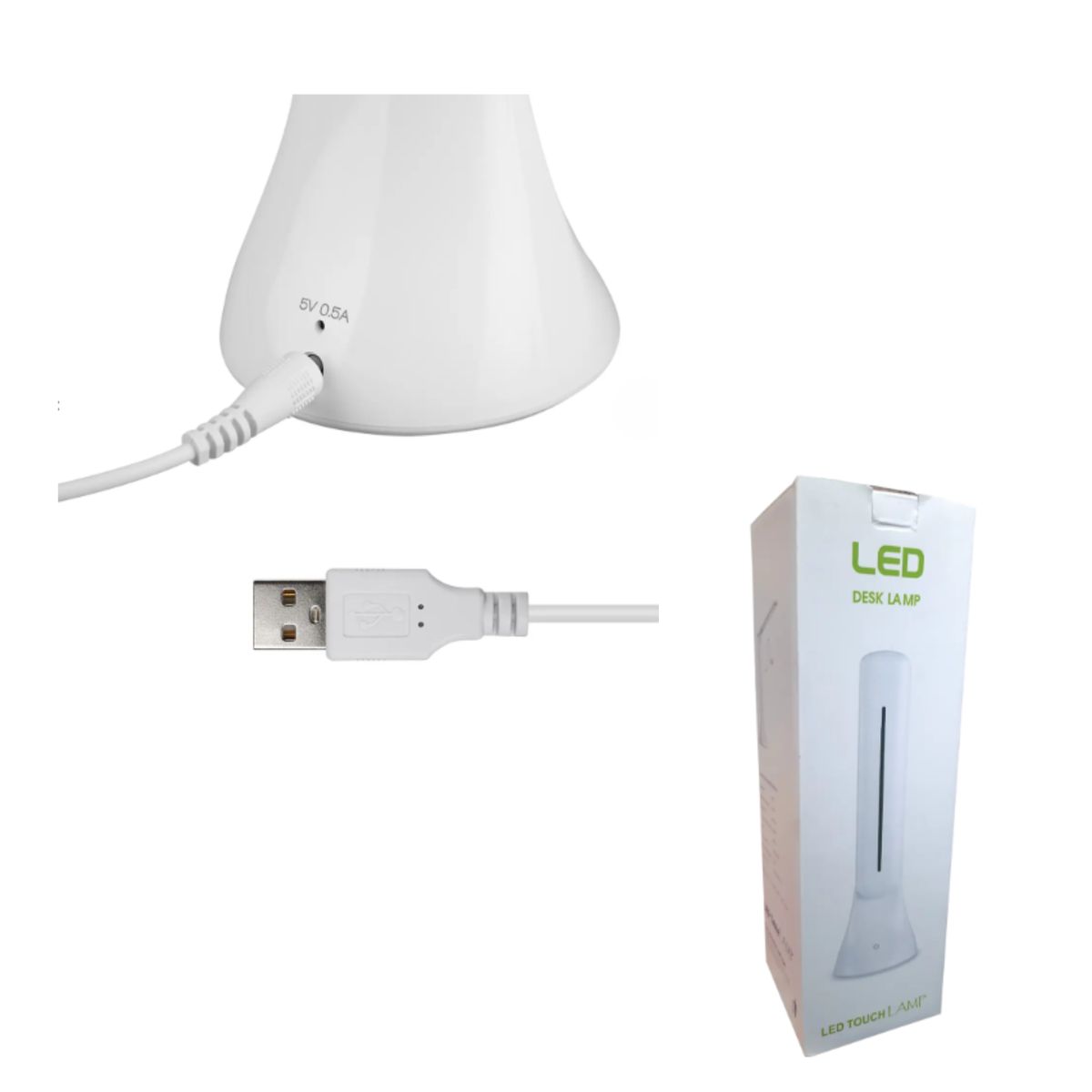 GENERICO - Lámpara de Escritorio LED Táctil – Recargable, Flexible y con 3 Niveles de Intensidad