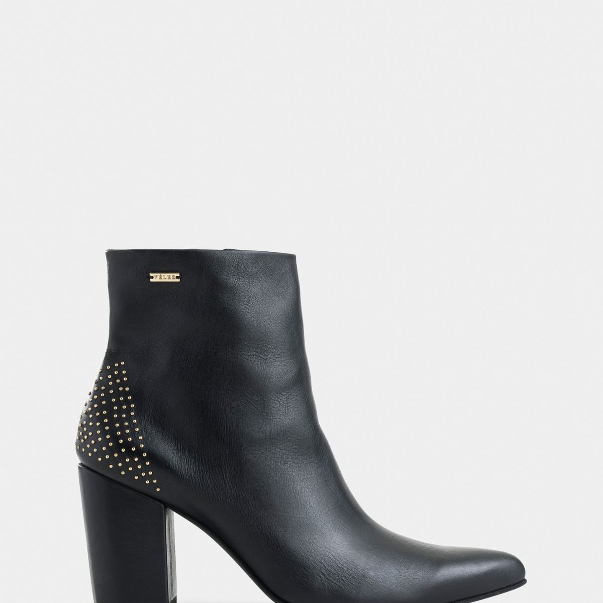 VELEZ - Vélez Botines Office Kira Cuero Mujer Mini Taches Negro