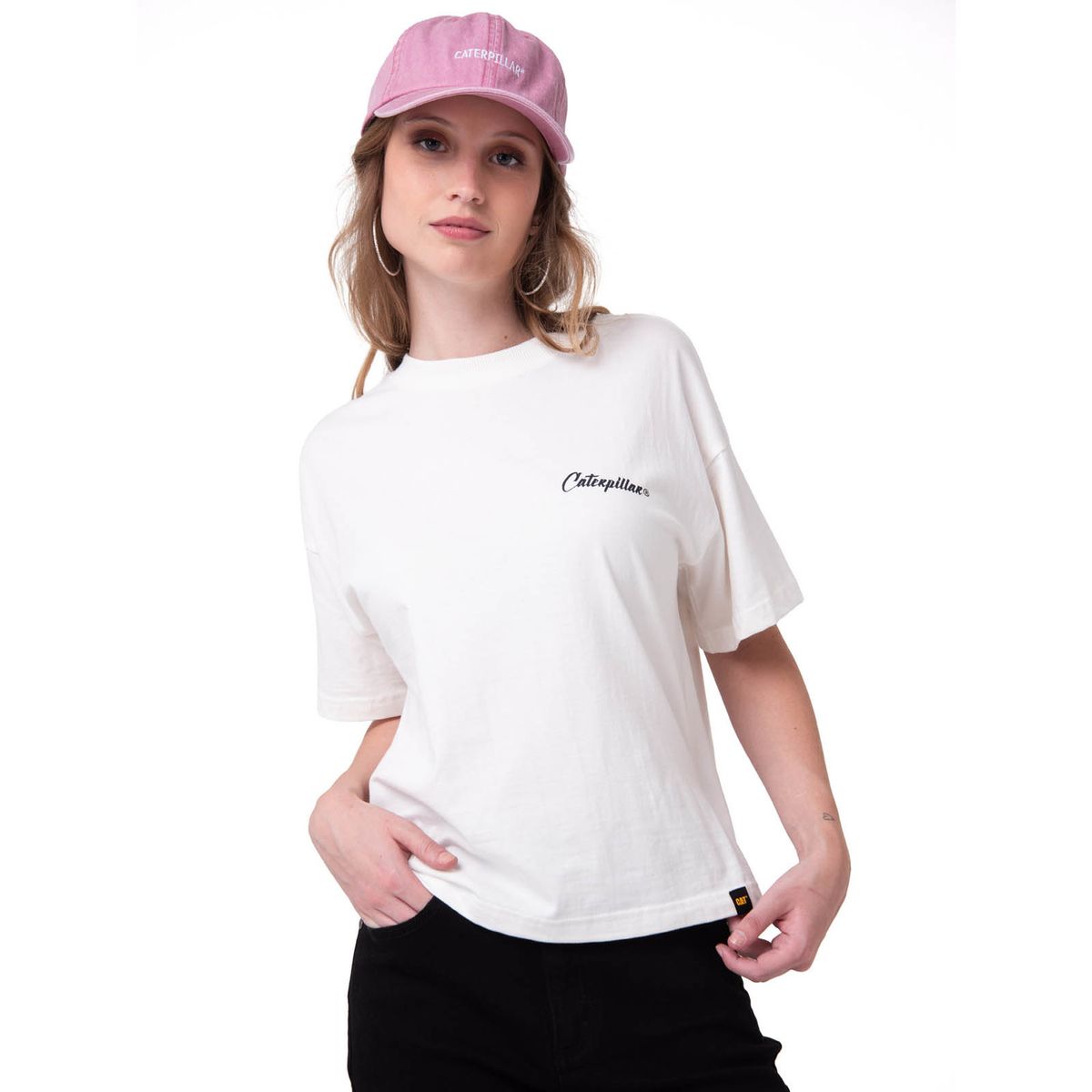 CAT - Polera Manga Corta Mujer Moment In Time Blanco CAT