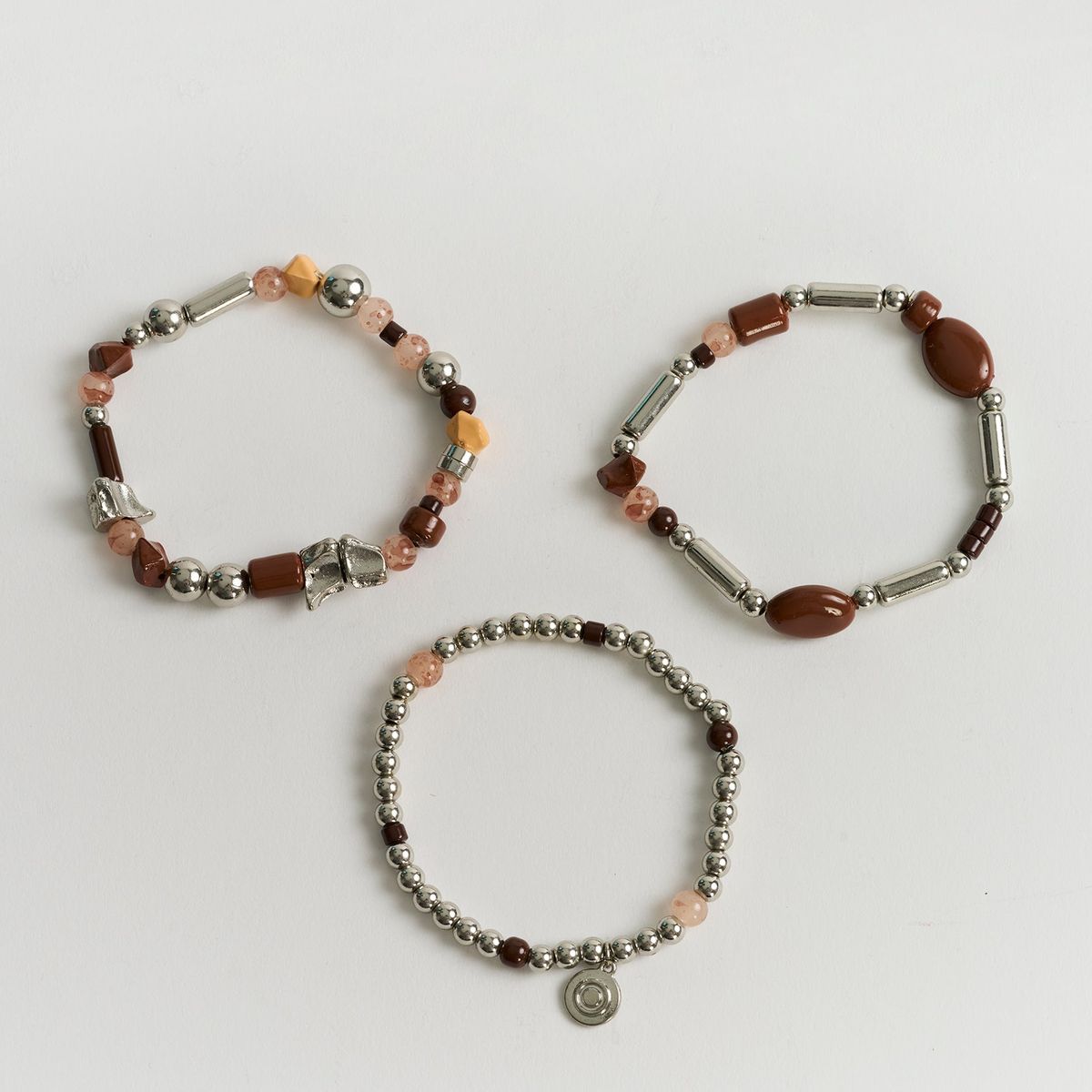 LOUNGE - Set Pulseras Mujer Mostacillas Piedras Multicolores