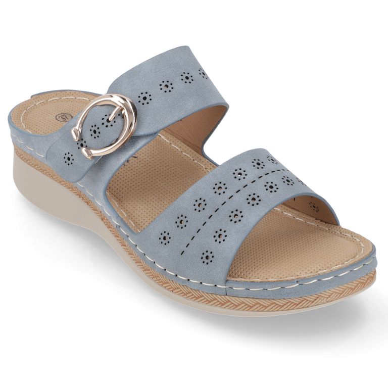 Sandalia Taco Celeste