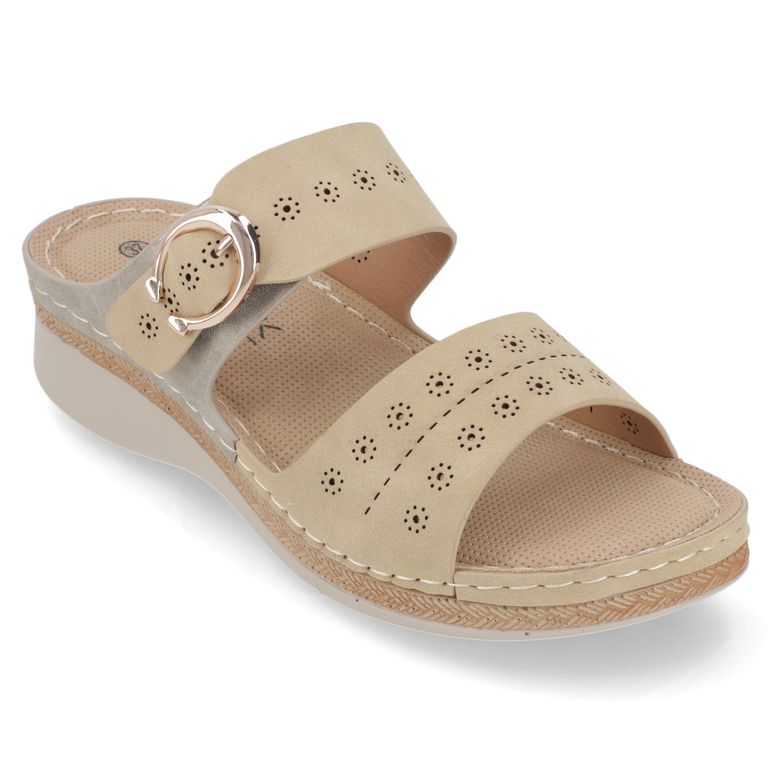 Sandalia Taco Beige