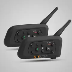 GENERICO - PACK Intercomunicador Bluetooth Casco Moto XBOON V6 Plus IP65