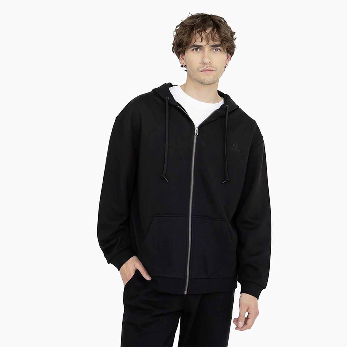 CONVERSE - Polerón Converse Full Zipper Back To School Unisex Negro