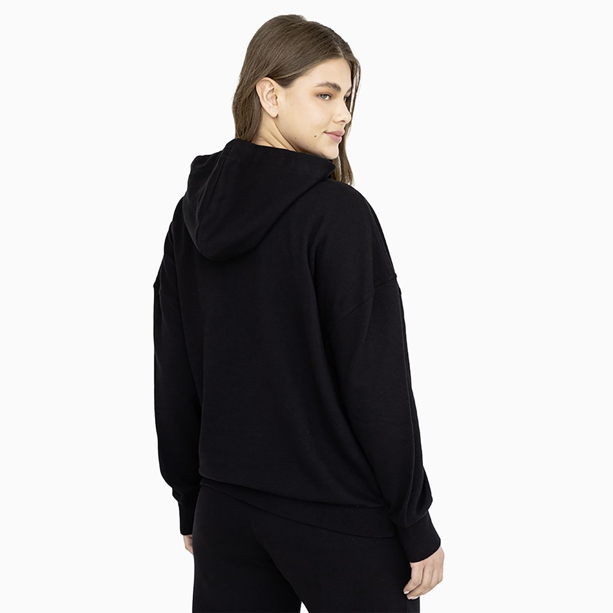 CONVERSE - Polerón Converse Hoodie Shine Patch Chevron Mujer Negro