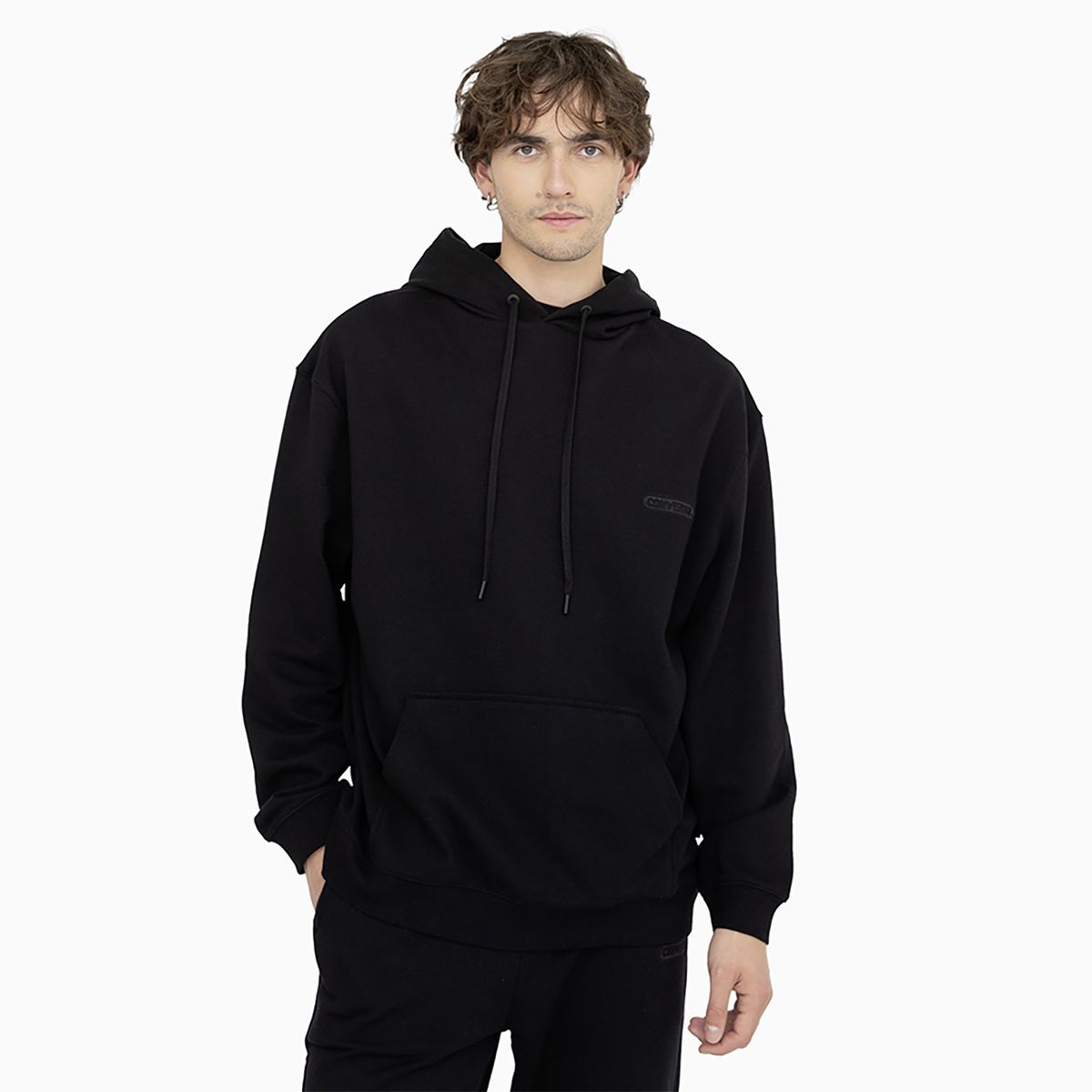 CONVERSE - Polerón Converse Hoodie Your Logo Hombre Negro