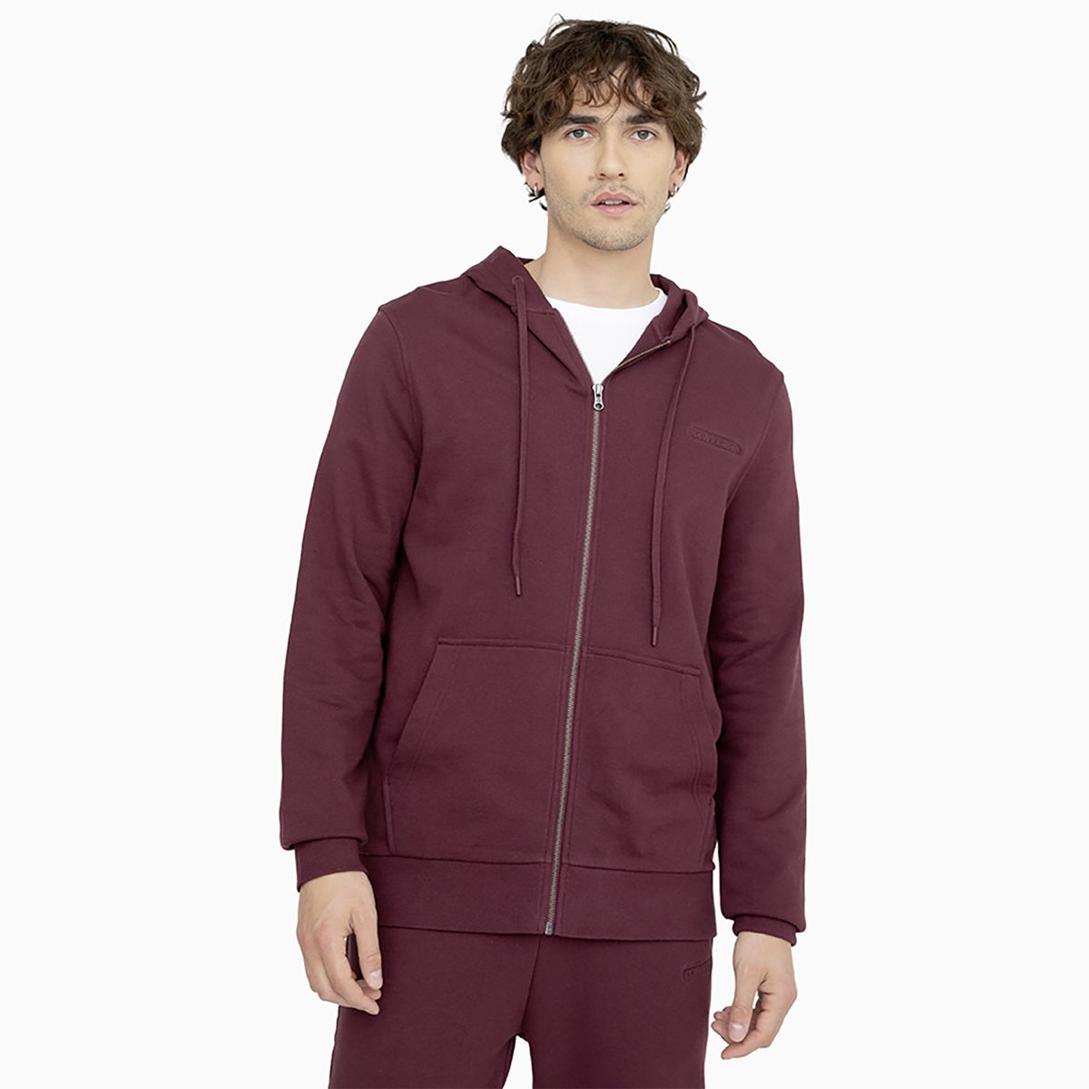 CONVERSE - Polerón Converse Full Zipper Your Logo Hombre Morado