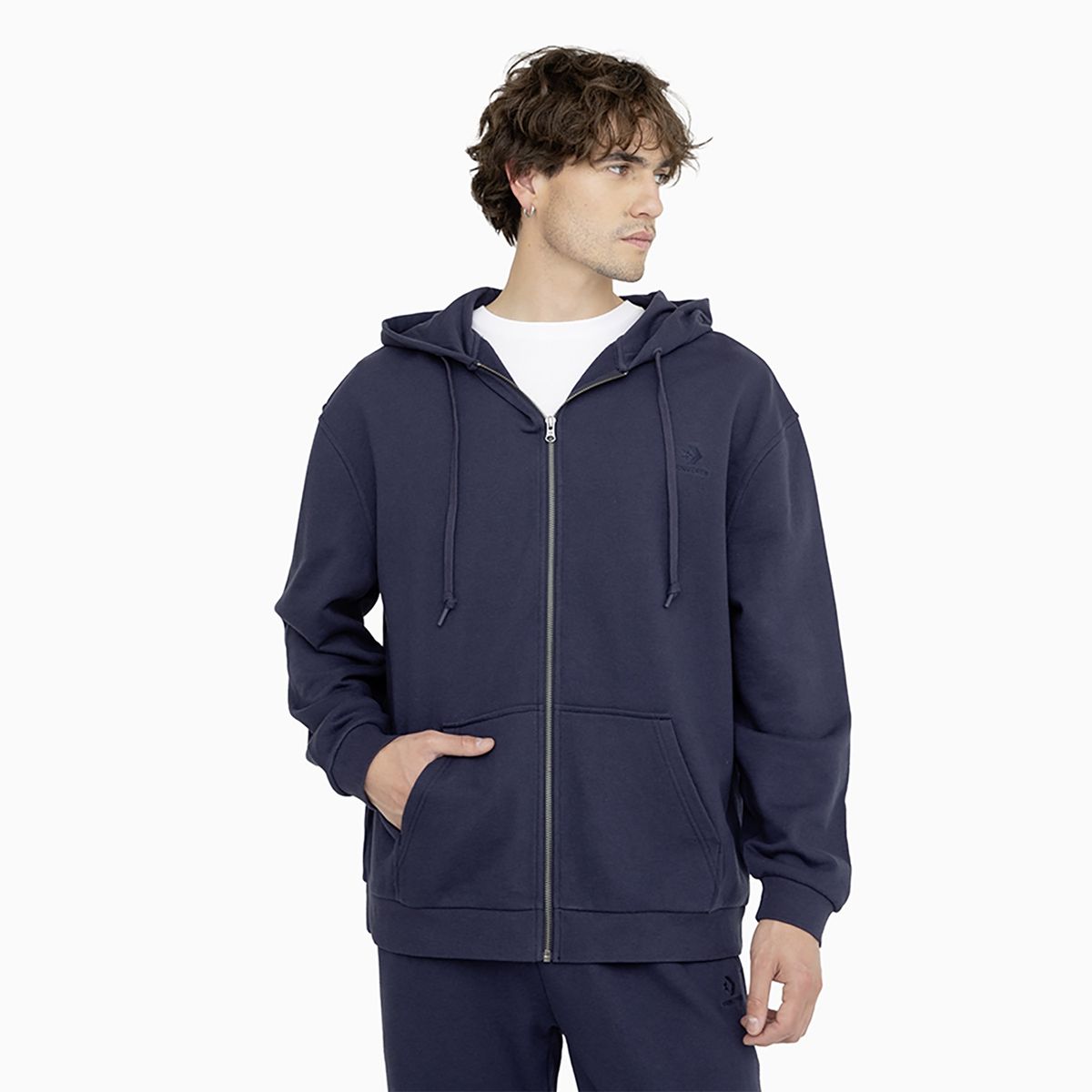 CONVERSE - Polerón Converse Full Zipper Back To School Hombre Azul