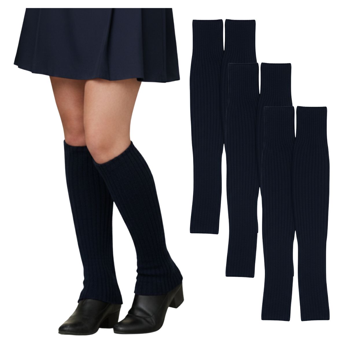 EKOL TACTICA MILITAR - Pack 3 Polainas Calentadores Juvenil Escolar y Uso Diario 100% Lana