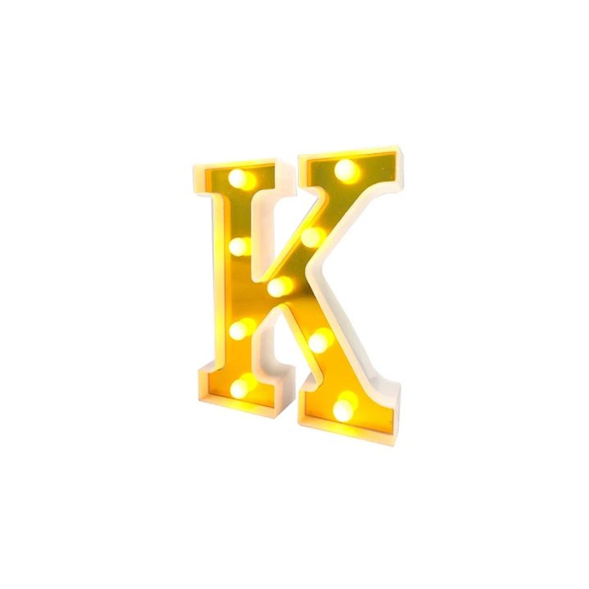 GENERICO - Letra con luz led K Dorada