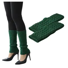 EKOL TACTICA MILITAR - Polainas Calentadores Tejido Trenzado Colores Variados Mujer Niña Elegante 100% Lana