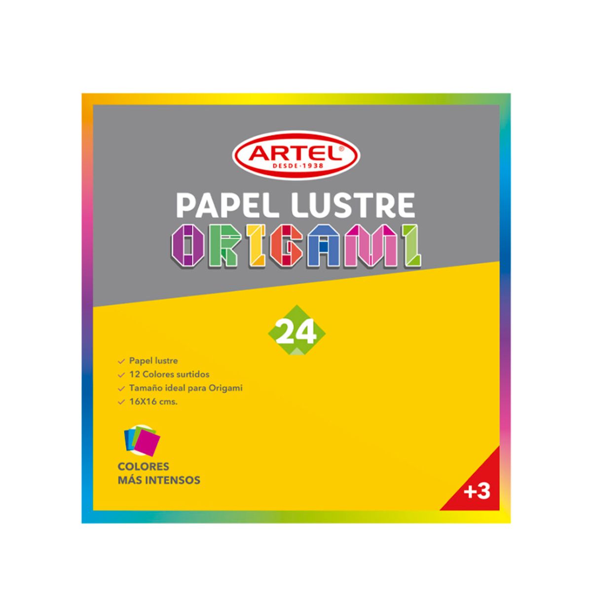 ARTEL - Block Papel Lustre 24 hojas 12 col 16x16 ARTEL