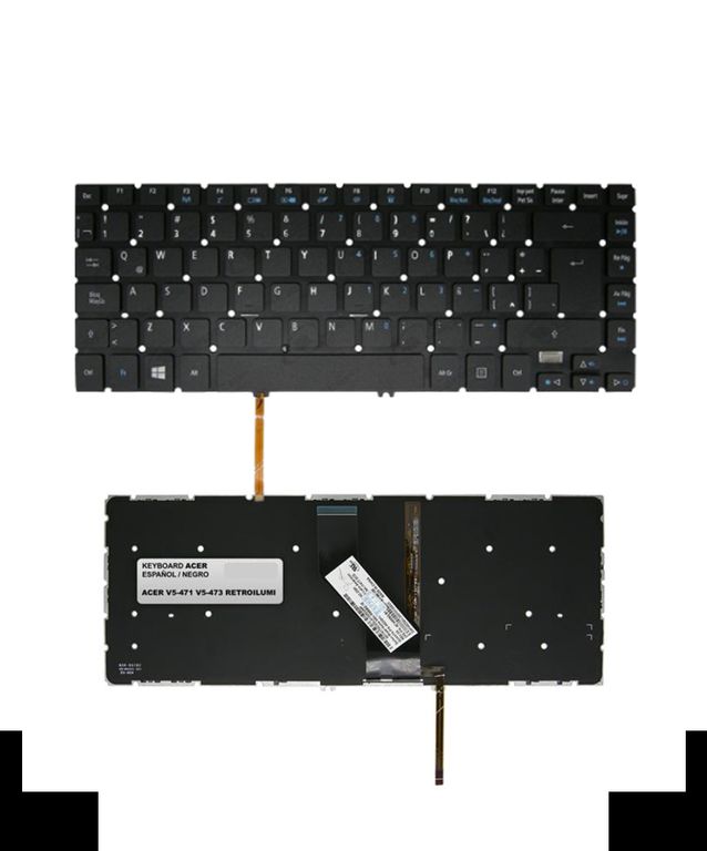 TECLADO V5-473 RETRO FLEJUNTAS ESPANOL NEGRO