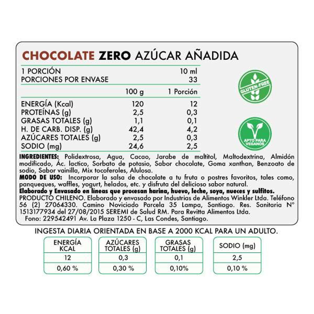 REVITTA WELLNESS - Salsa Revitta - Chocolate Zero 330 gr