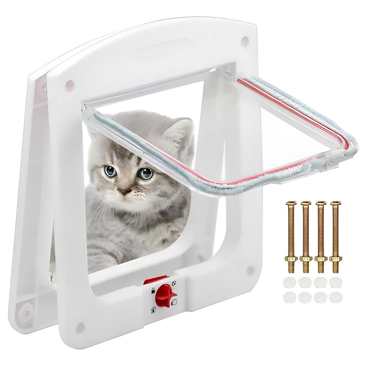 GENERICO - x4 Puerta Para Mascotas Puerta Gatera Puerta Abatible Perro