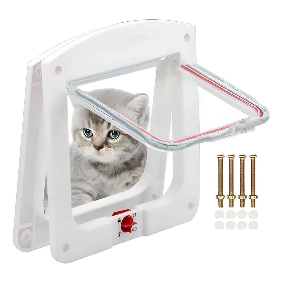 GENERICO - x4 Puerta Para Mascotas Puerta Gatera Puerta Abatible Perro