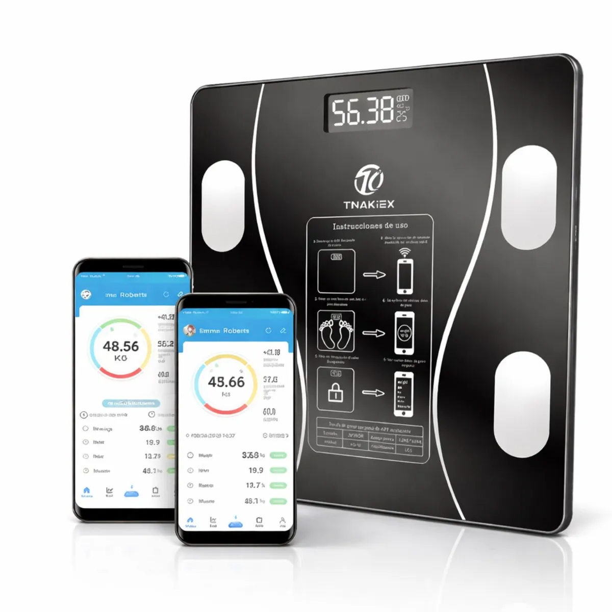 GENERICO - Balanza Digital Inteligente Bluetooth 180 Kg  Medidor De Grasa Corporal IMC Masa Muscular