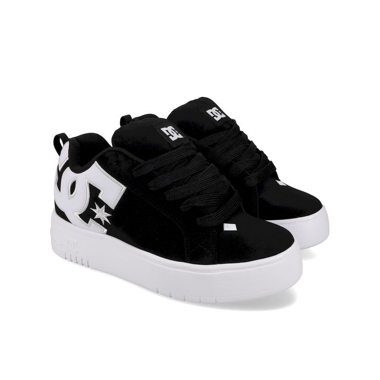 Zapatilla Mujer Court-Graffik Plataforma Negro