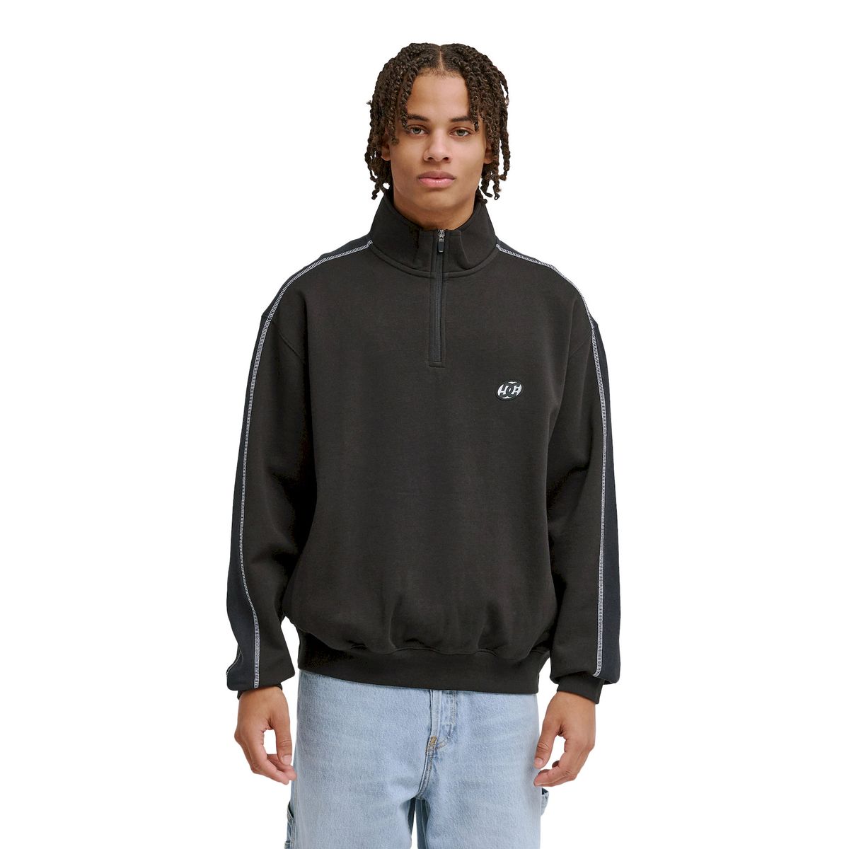 DC SHOES - Poleron Hombre Flow Down Half Zip Negro DC