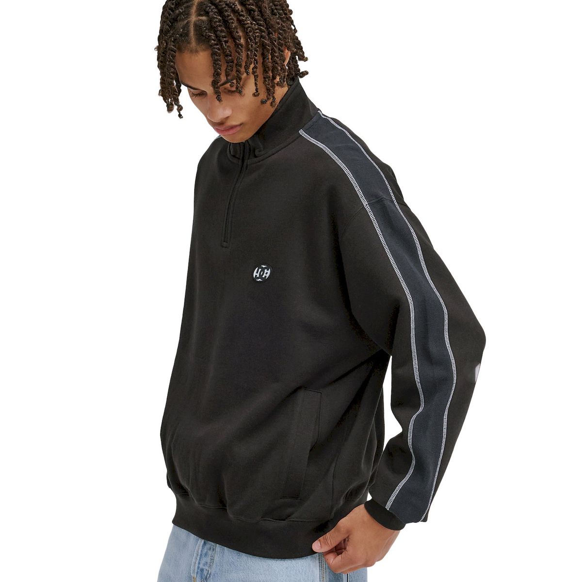 DC SHOES - Poleron Hombre Flow Down Half Zip Negro DC
