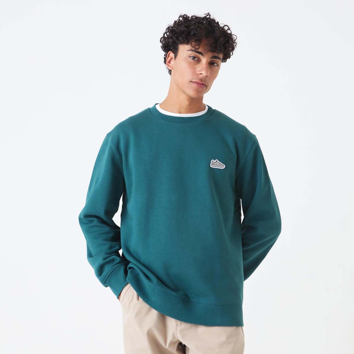 NEW BALANCE - Polerón Hombre New Balance Sport Essentials Flece Crew Verde