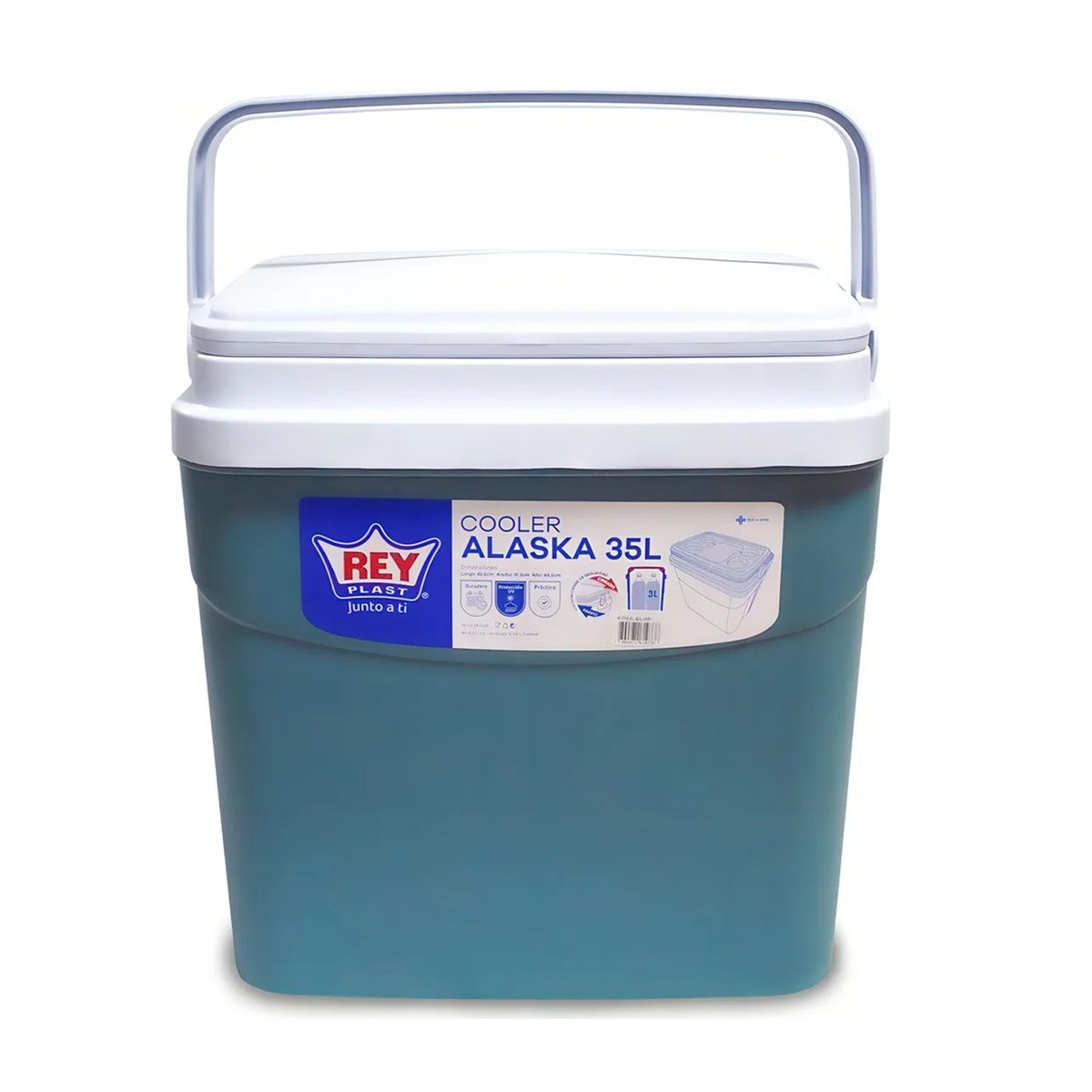 REYPLAST - Cooler Nevera Caba Hielera Portátil 35 Litros Color Azul Reyplast Azul/azul