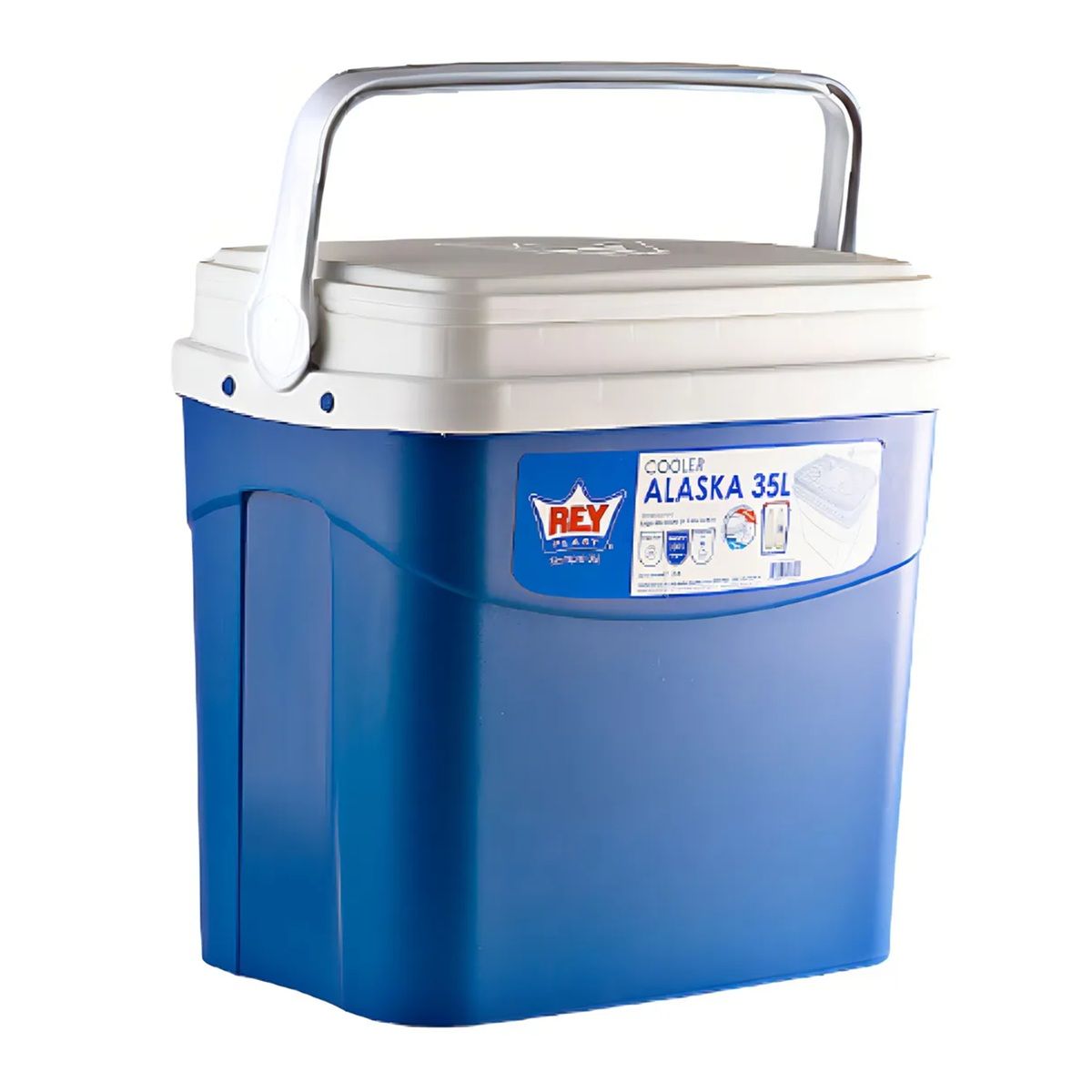 REYPLAST - Cooler Nevera Caba Hielera Portátil 35 Litros Color Azul Reyplast Azul/azul