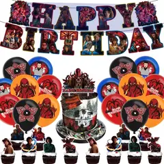 GENERICO - Kit Decoración Globos Cumpleaños Eleven Upsidedown Demogorgon Vecna Stranger