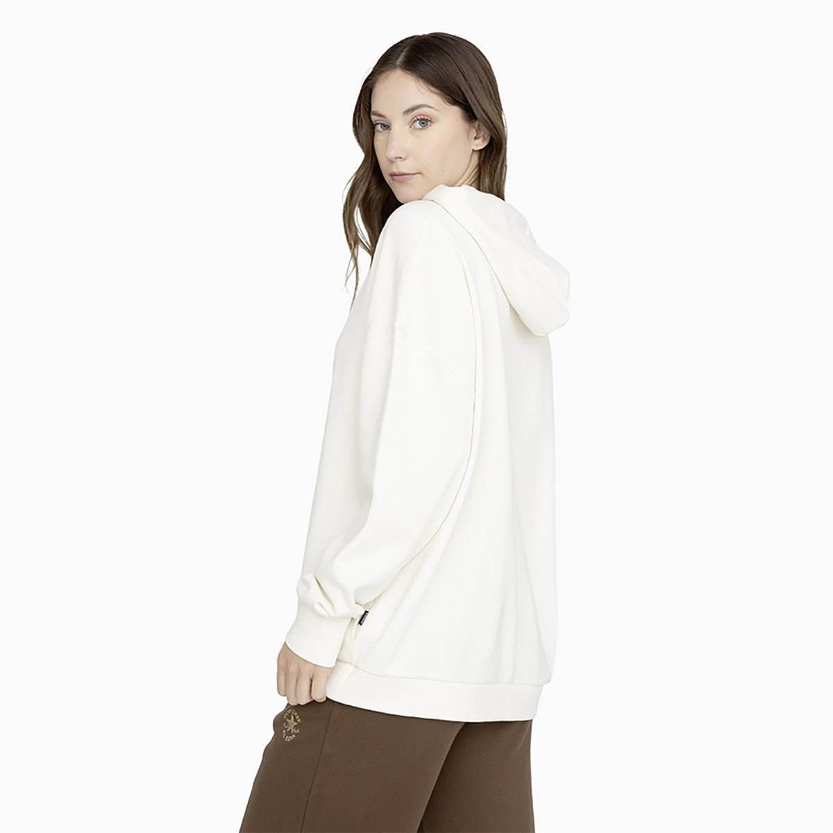 CONVERSE - Polerón Converse Hoodie Shine Patch Chevron Mujer Blanco