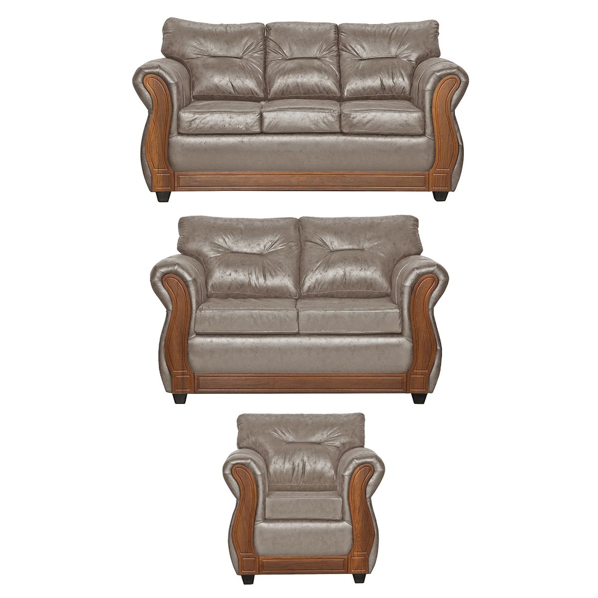 BLACK FACTORY - Juego de Living 3 2 1 Toronto Beige.