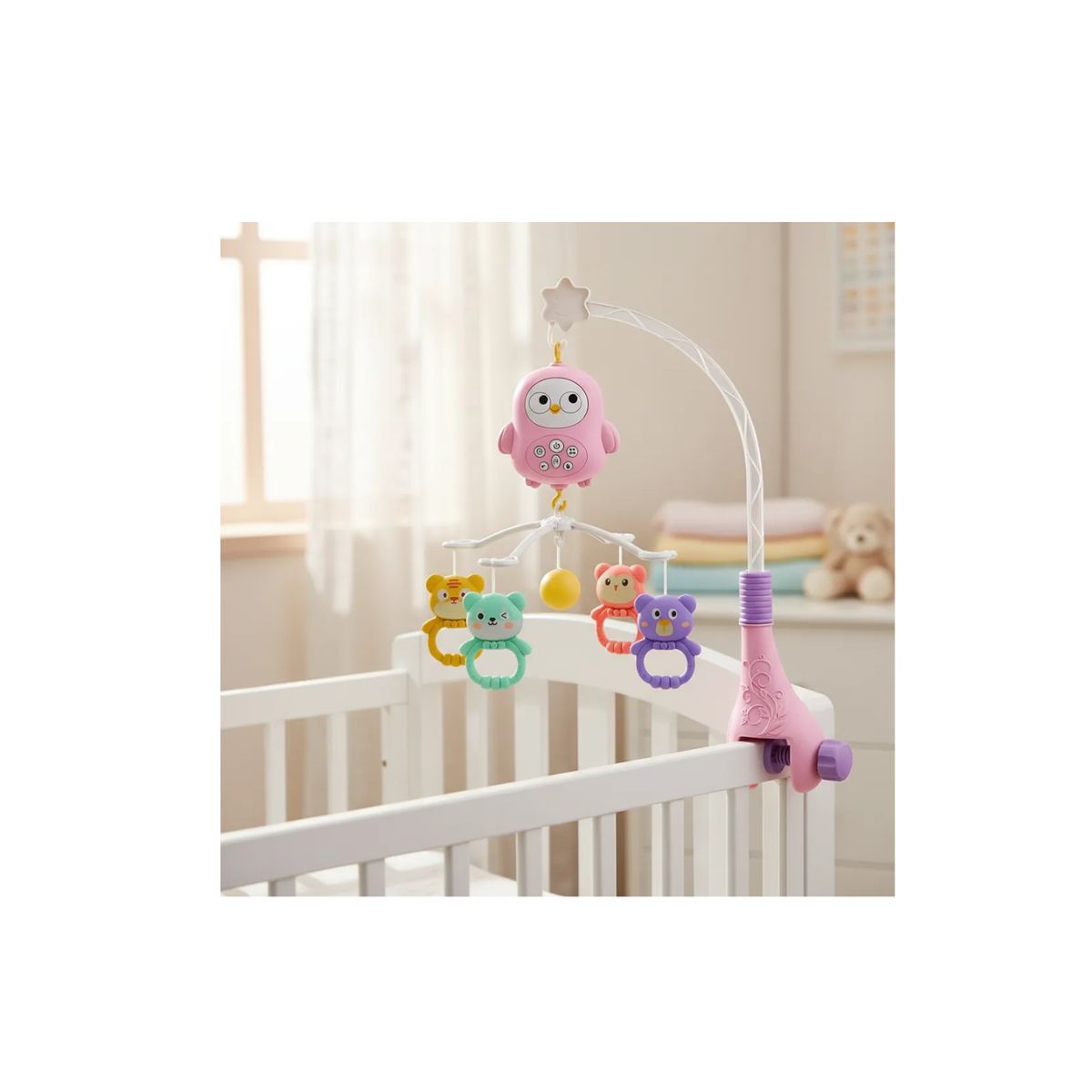 GENERICO - Movil Para Bebe Musical Luz Espanta Cuco Sonajero Coche Cuna Celeste