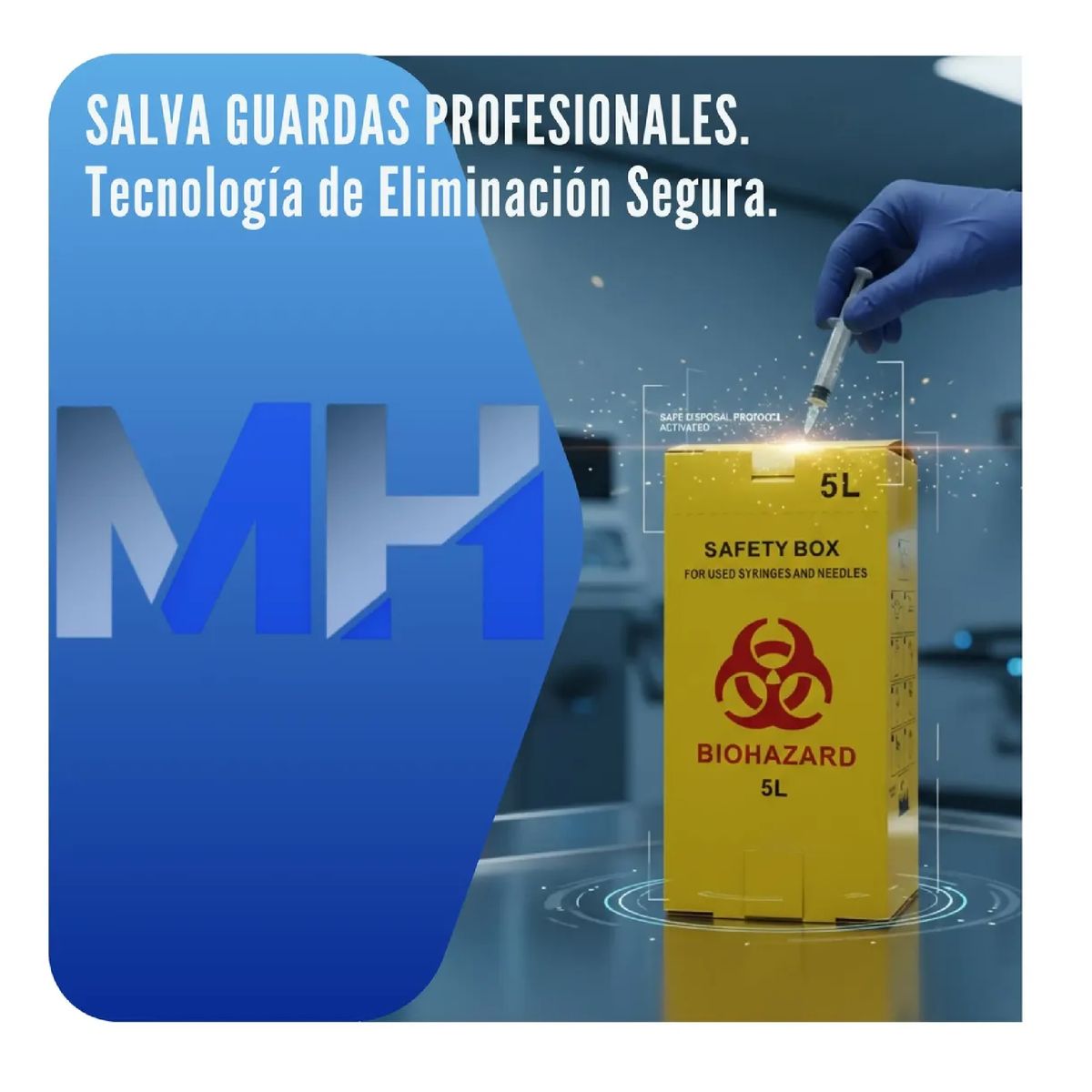 GENERICO - Caja Seguridad Biohazard 5 Litros Desecho Agujas Y Jeringas