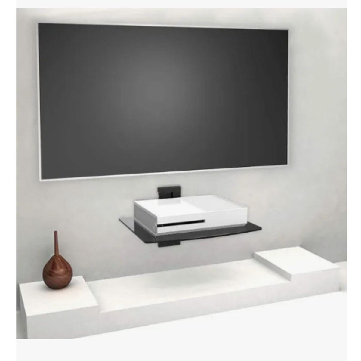 GENERICO - Soporte Flotante 1 Bandeja Equipos Audio-video-wifi Negro