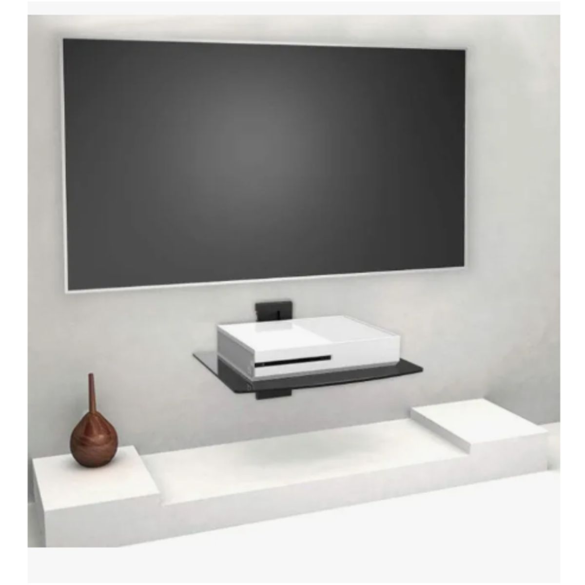 GENERICO - Soporte Flotante 1 Bandeja Equipos Audio-video-wifi Negro