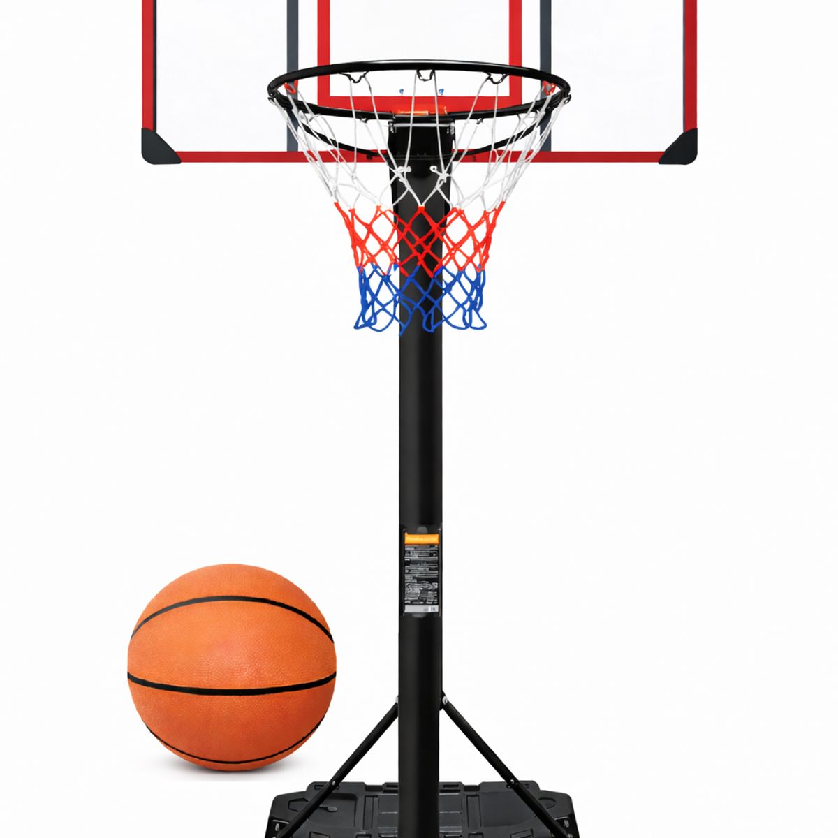 GENERICO - Torre De Básquetbol Movil Oficial Regulable 1,80mt / 3,05 mt - Incluye Balón