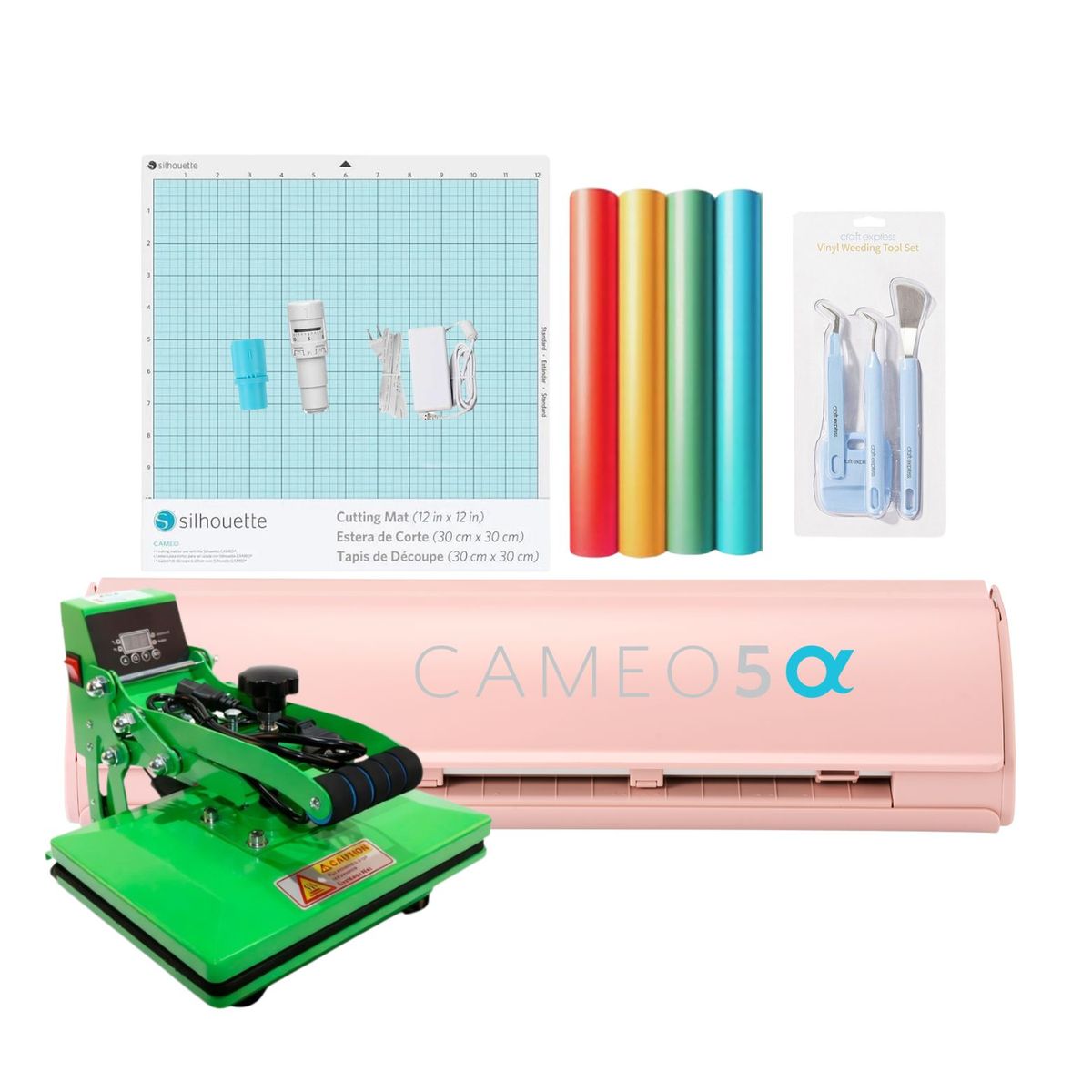 SILHOUETTE - Kit Inicio Silhouette Cameo 5 Alpha Pink + Estampadora 20cm X 30cm