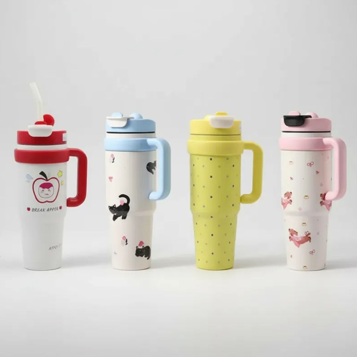 GENERICO - Vaso Térmico Infantil Con Asa Y Tapa Diseños Acero Inoxidable
