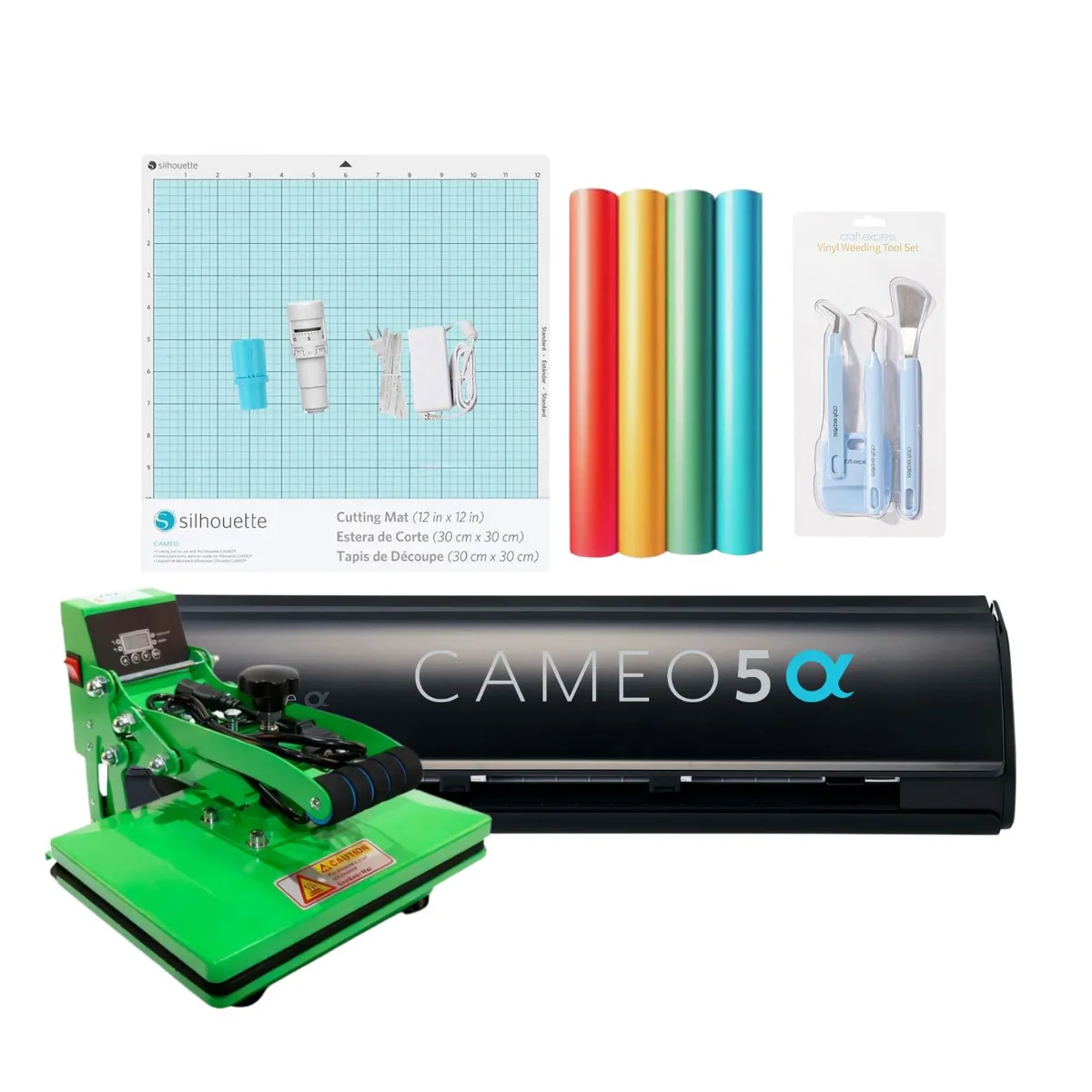SILHOUETTE - Kit Inicio Silhouette Cameo 5 Alpha Black + Estampadora 20cm X 30cm