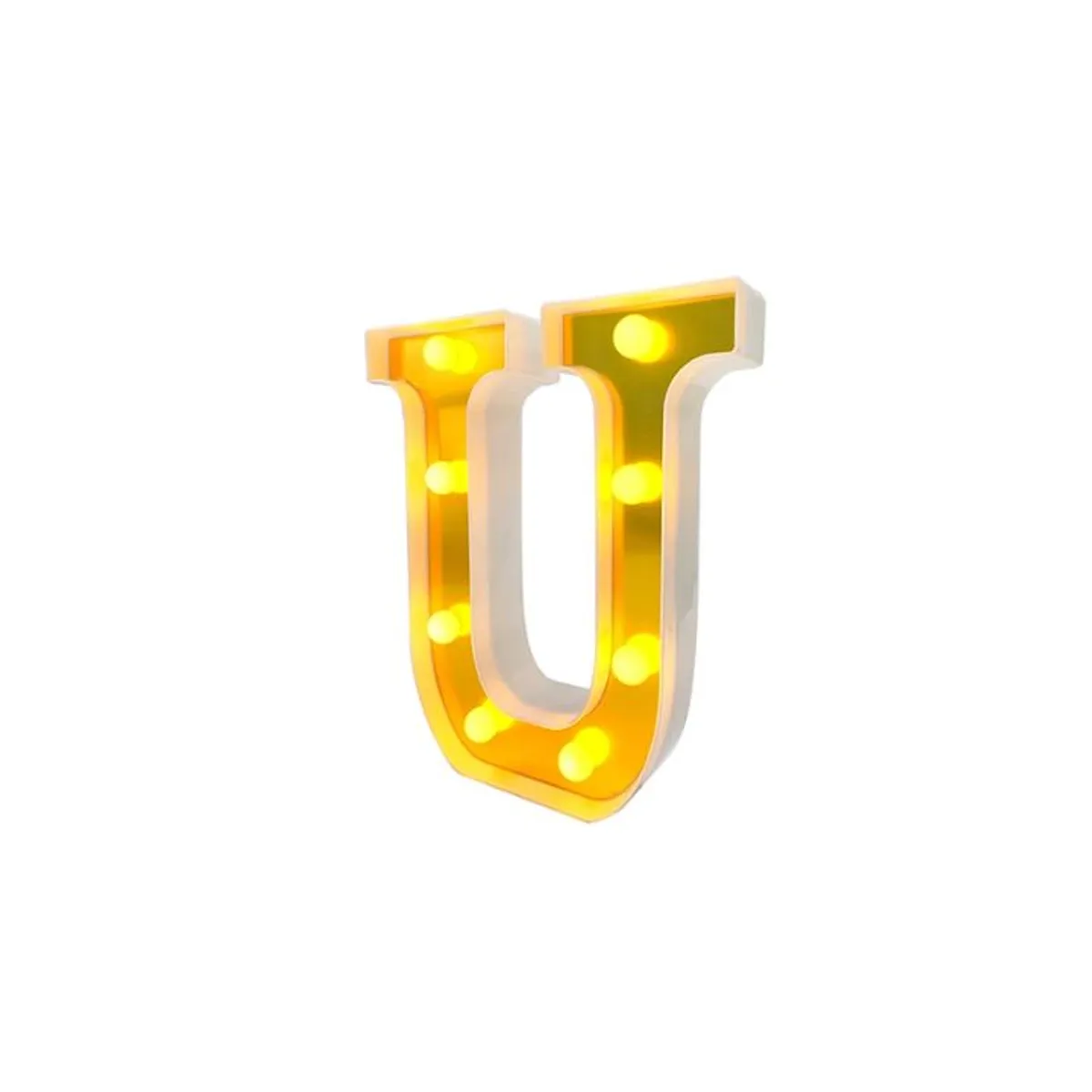 GENERICO - Letra con luz led U Dorada