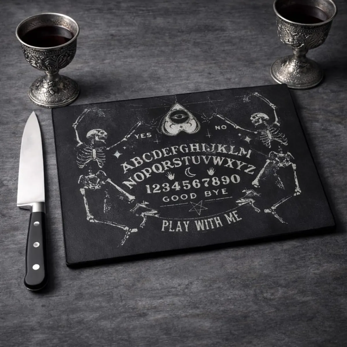 GENERICO - TABLA DE CORTAR DISEÑO OUIJA ESQUELETOS