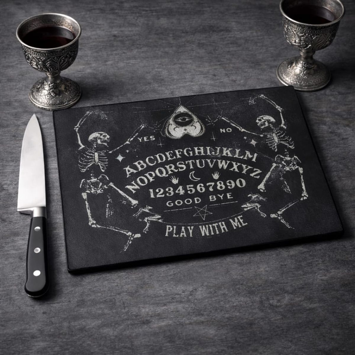GENERICO - TABLA DE CORTAR DISEÑO OUIJA ESQUELETOS