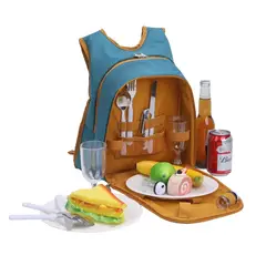 GENERICO - Mochila De Picnic Camping Termica + Accesorios Klimber 5 L