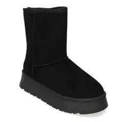 AGUA DE COCO - Bota Plana de Mujer Negro