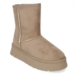 AGUA DE COCO - Bota Plana de Mujer Beige