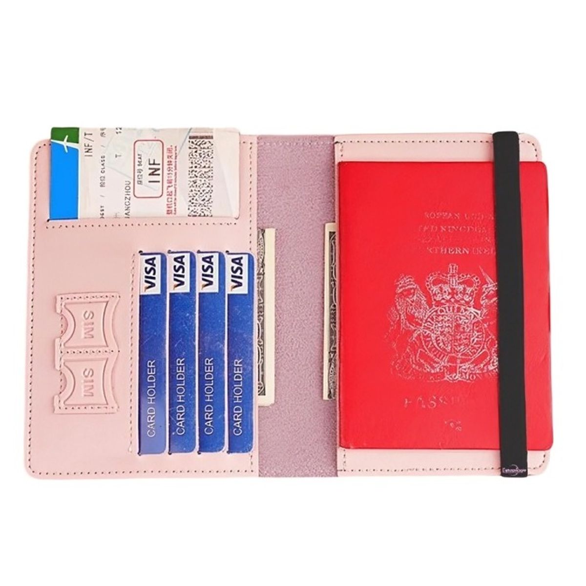 GENERICO - Porta Pasaporte Documentos Funda Protectora Viaje Con Rfid