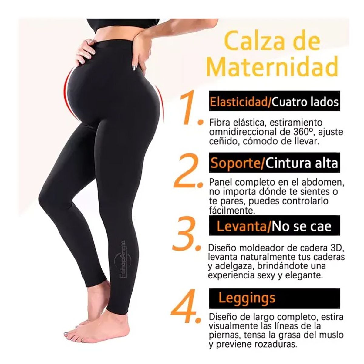 GENERICO - Calza Maternal Calzas Embarazadas Ropa Deportiva Leggings