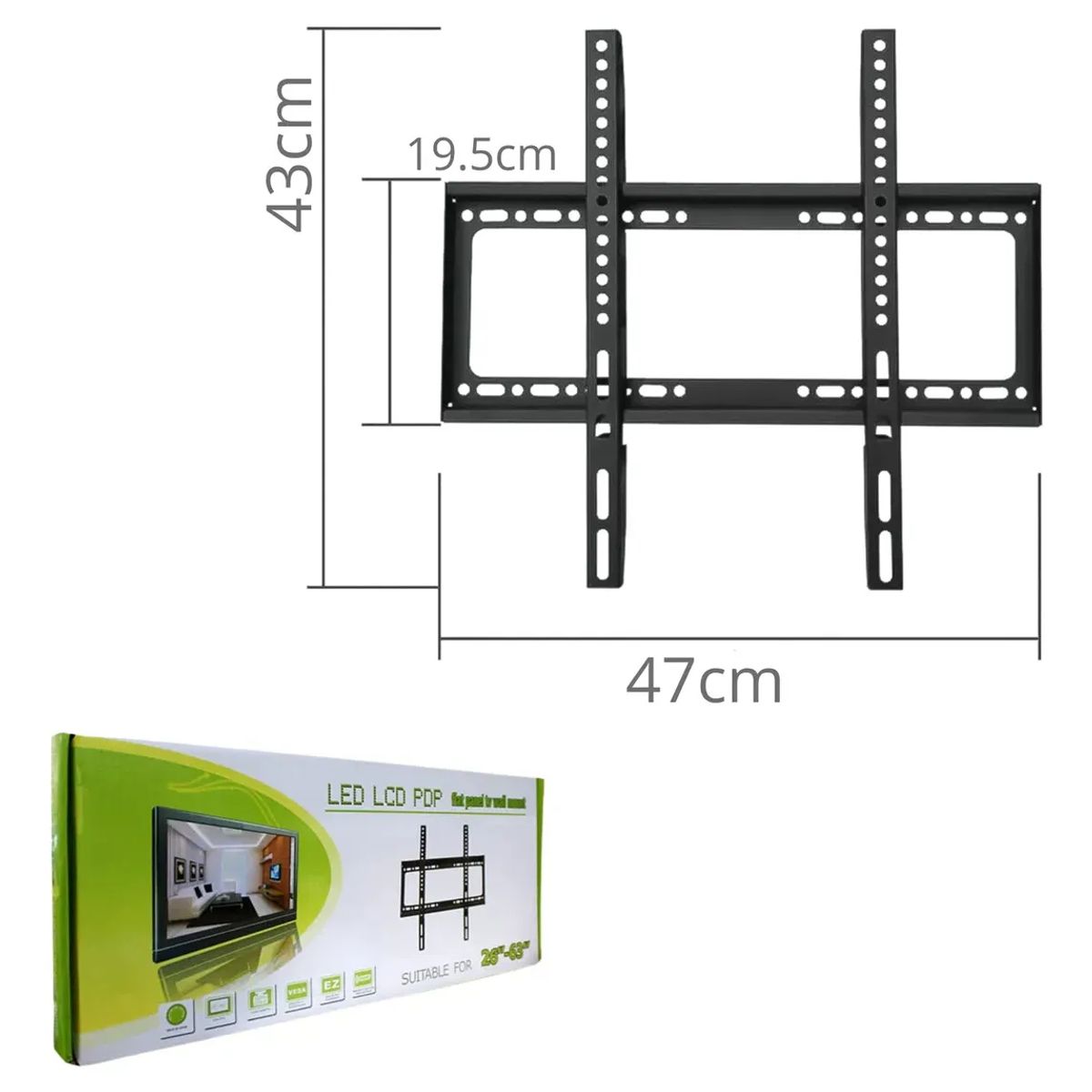 GENERICO - Soporte Tv Fijo Pared 26 A 63 Pulgadas Universal